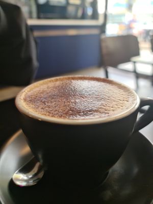 Soy cap at Velvet Bean in Altona