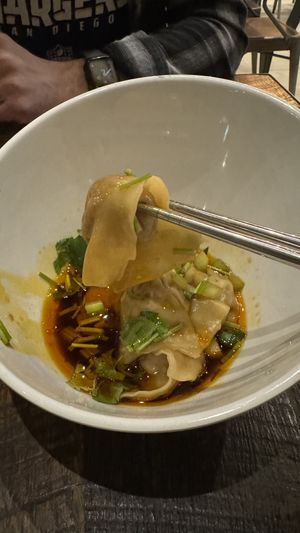 Szechuan Wontons  at Vegan District Asian Eatery in Anaheim