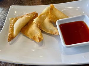 Cream cheese, wontons  at Vegan District Asian Eatery in Anaheim