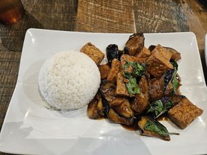 Eggplant tofu at Vegan District Asian Eatery in Anaheim