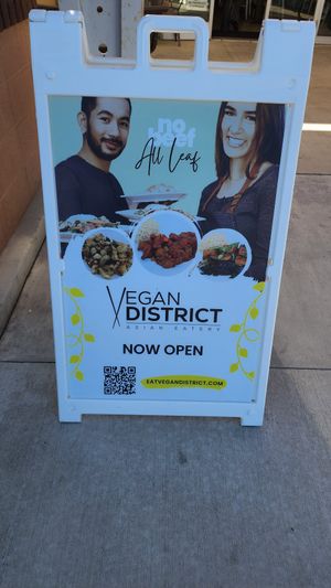 Board at Vegan District Asian Eatery in Anaheim