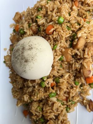 Omg. Chicken fried rice with YoEgg. BUY IT!!  at Vegan District Asian Eatery in Anaheim