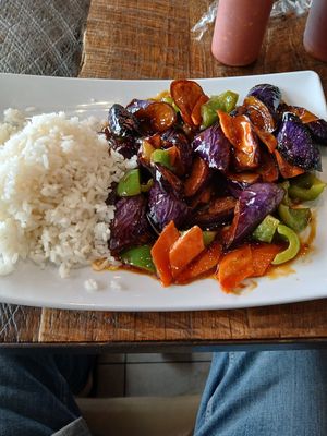 Egg Plant dish at Vegan District Asian Eatery in Anaheim