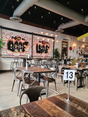 Inside (SO CUTE) at Vegan District Asian Eatery in Anaheim