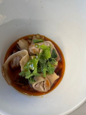 Szechuan Wontons at Vegan District Asian Eatery in Anaheim