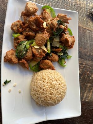 Crispy Chicken at Vegan District Asian Eatery in Anaheim