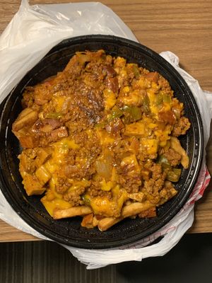 Vegan dirty fries  at Orleans & York Deli in Moreno Valley