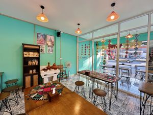Restaurant interior  at One Tomyumkung Thai and Vegan Food in Chiang Mai