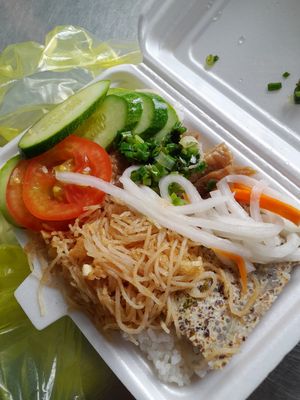 Vegan com tam at Dì Sáu in Ho Chi Minh City