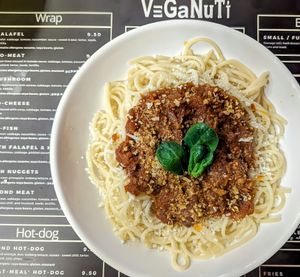 Pasta Bolognese at VeGaNuTi in Yeovil