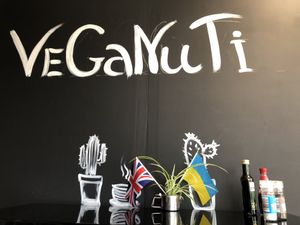 Internal decor and logo  at VeGaNuTi in Yeovil