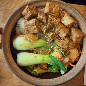 Dish of the day (vegan, around 12e, incl. starter soup) at Gaia Garden in Gottingen