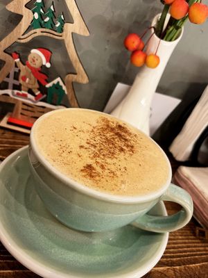 Vegan pumpkin latte with cinnamon at Nest  in Yerevan