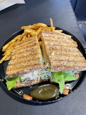 Chicken sandwich with friess  at Ùumbal by Health Buddy in Chula Vista