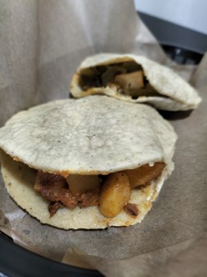 Gorditas de chorizo con papa y tinga de nopales at Ùumbal by Health Buddy in Chula Vista