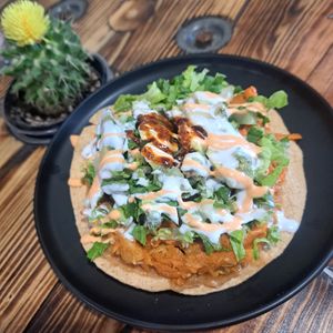 Tostada de Tinga at Ùumbal by Health Buddy in Chula Vista