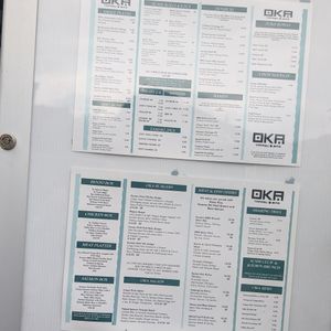 Menu from outside at OKA Tapasu  in Carlisle