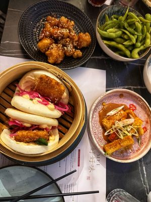 Bao buns, cauli wings, corn ribs  at Hou Hou Mei in Inverness
