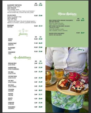 Menu  at Clover Coffee + MarketPlace in Oranjestad