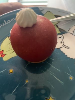 Before we attacked the red glitter rocher!  at GingerSnap Patisserie in West Melbourne