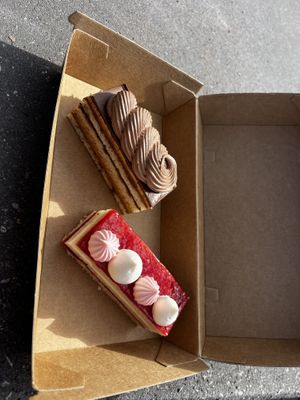 choco caramel + strawberry opera (gf)  at GingerSnap Patisserie in West Melbourne