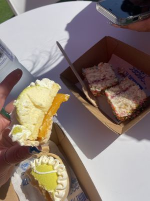 sorry i massacred it! cross section but with aus open cutlery   at GingerSnap Patisserie in West Melbourne