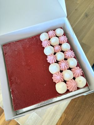 Strawberry and Lemon Opera cake   at GingerSnap Patisserie in West Melbourne