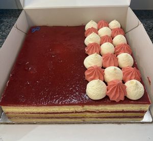 Strawberry and Lemon Opera cake   at GingerSnap Patisserie in West Melbourne