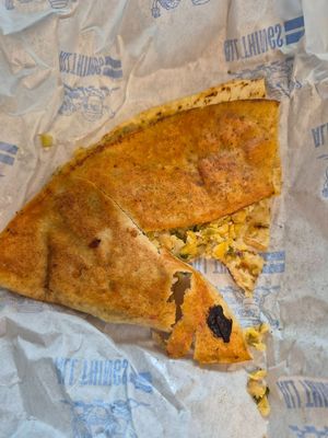 Chickpea tuna toastie $15: tasty and enjoyable hint of lemon, but exxxy at GingerSnap Patisserie in West Melbourne