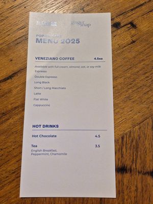 Popup menu August 2025 at GingerSnap Patisserie in West Melbourne