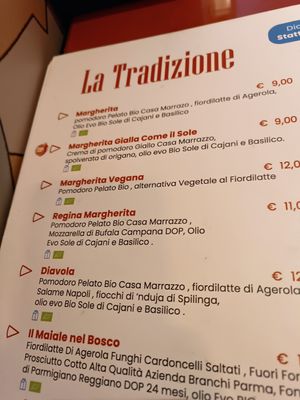 Menù at Uagliò in Parma