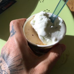 lemon/basil & nectarine ice 'cream' at Gea in Cologne