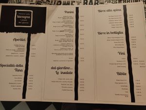 Menu at White Rabbit  in Lamezia Terme