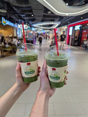 Matcha with oat milk at ChaTraMue   in Bangkok