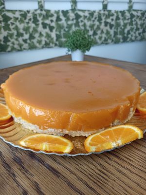 Pudim /Bolo de Laranja Vegan at Rir Sol Bio in Alcobaca
