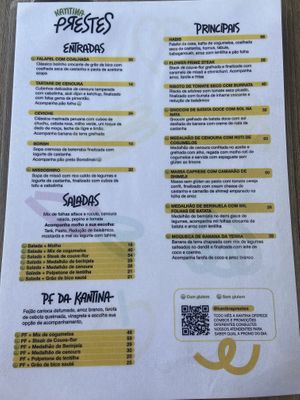 Cardápio   at Kantina Prestes in Natal