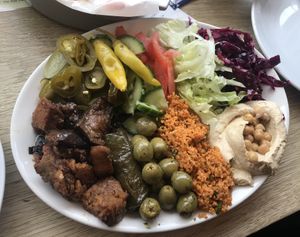 Mezze platter (with falafel and avocado missed out!)  at FilFil in Brighton