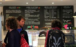 Fil Fil menu board at FilFil in Brighton