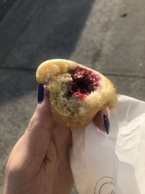 Raspberry mini muffin!  at Homeslice Cafe & Bakery in Vancouver