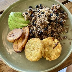 BYOB w/ Gallo Pinto, Hasbrowns, Sweet Plantain, Avocado (ask for a side of hot sauce 🙂)   at Pico Bistro Tamarindo in Tamarindo