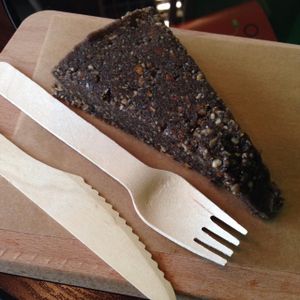 Raw chocolate cake  at Grin Grin in Klaipeda