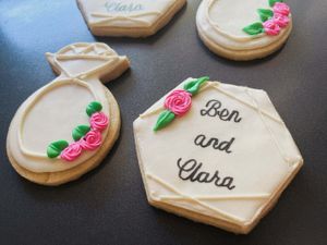 Custom vegan cookies from an engagement cookie order at Calloway Cookie Co in Shaker Heights