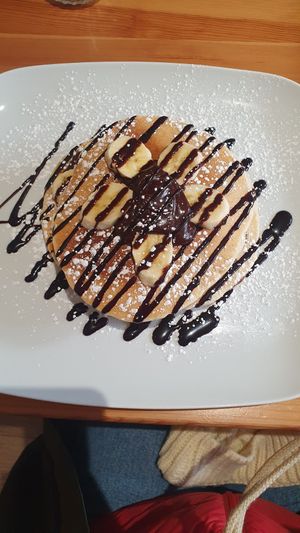 Chocolate and banana at Wild Wee Pancakes in Inverness