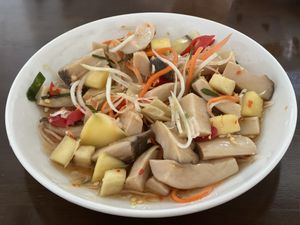 Mock Chicken leg with lemon grass  at Lam Tri Vegan in Da Nang