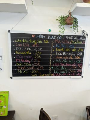 Menu at Lam Tri Vegan in Da Nang