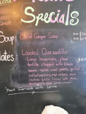 Specials at Bread and Chocolate Vegan Bistro in George Town