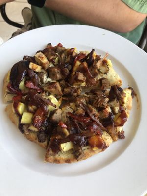 Pizza (not worth $17 don’t bother)  at Bread and Chocolate Vegan Bistro in George Town
