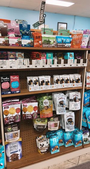 lots of vegan chocolates!  at Food For Thought Market in Marathon