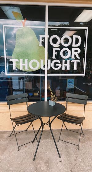 cute exterior  at Food For Thought Market in Marathon