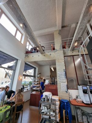 Downsrairs and upstairs area at Bakkerij FUNK in Antwerpen